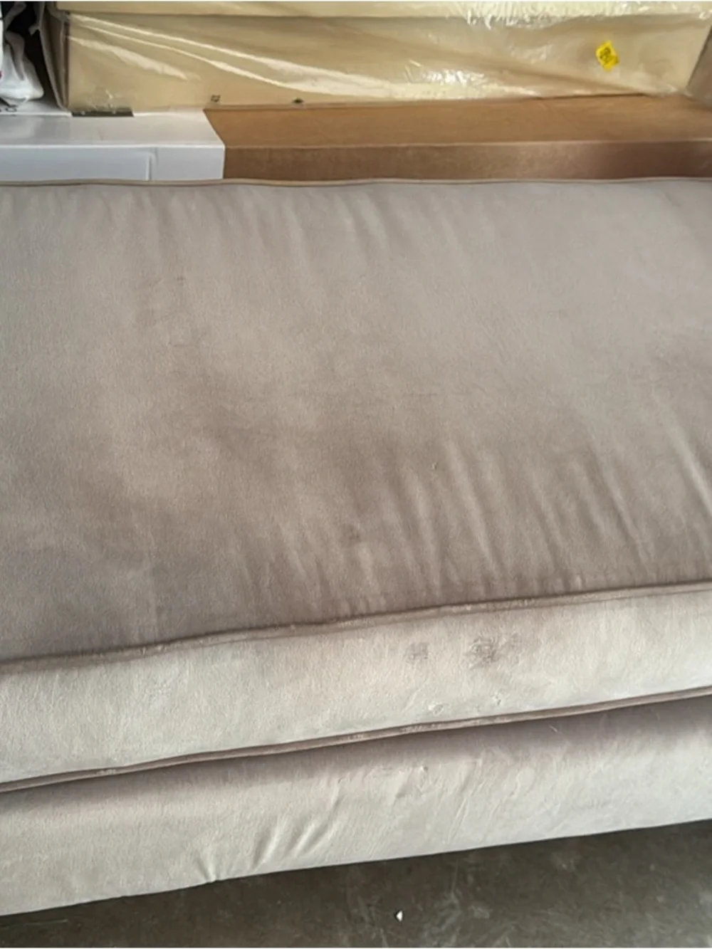 Beige Velvet Home Accent Bench - Modern Upholstered Seating